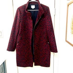 LOFT Burgundy and Navy Coat